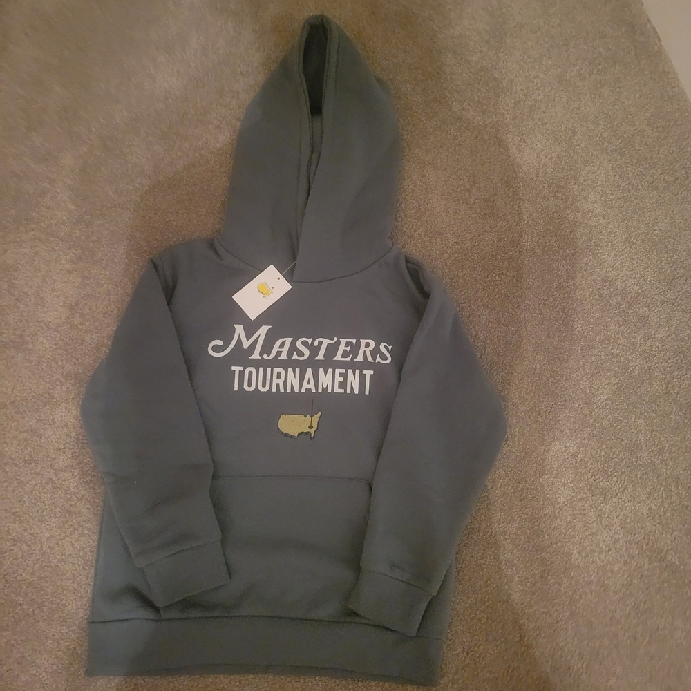 Masters Tournament Kids Medium Hoodie Green Logo Pullover Sweatshirt NWT